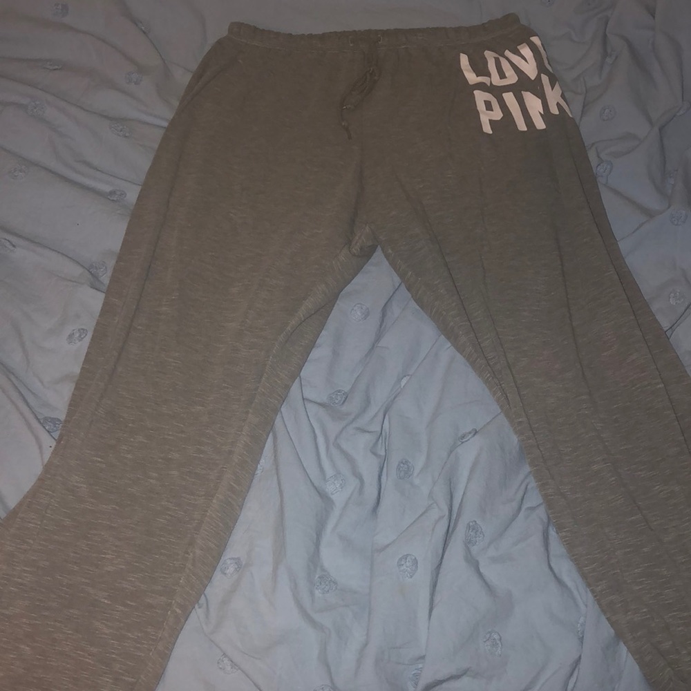 VS Love Pink Grey Sweat Pants